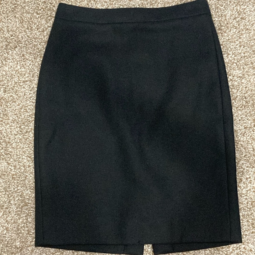 J Crew black wool pencil skirt 00P
